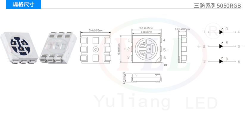 三防5050RGB規(guī)格尺寸